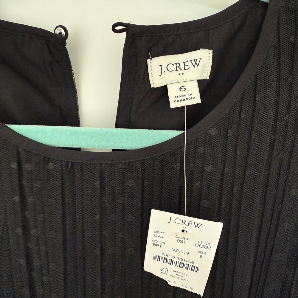 J. Crew Black Puff Sleeve Midi Dress - Brand New Size 6 - Picture 4 of 7